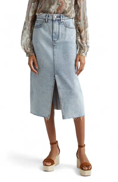 Veronica Beard Victoria Denim Skirt In Silverwood Spark In Blue