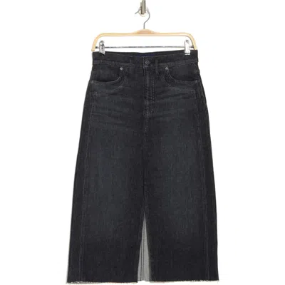 Veronica Beard Victoria Midi Denim Skirt In Washed Onyx