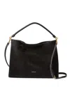 Veronica Beard Vida Medium Suede Shoulder Bag In Black