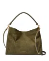 Veronica Beard Vida Medium Suede Shoulder Bag In Green