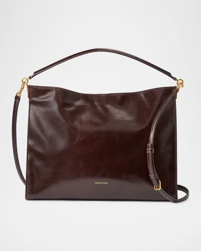 Veronica Beard Vida Slouchy Crinkled Leather Shoulder Bag