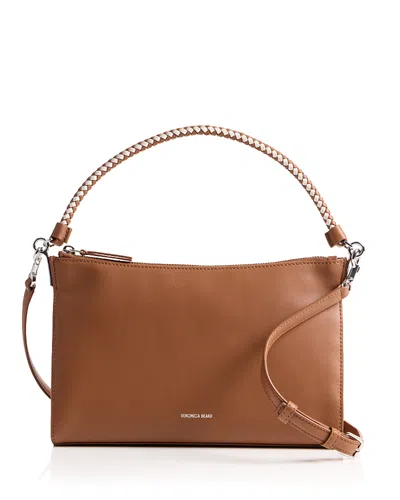 Veronica Beard Vida Small Leather Shoulder Bag In Brown