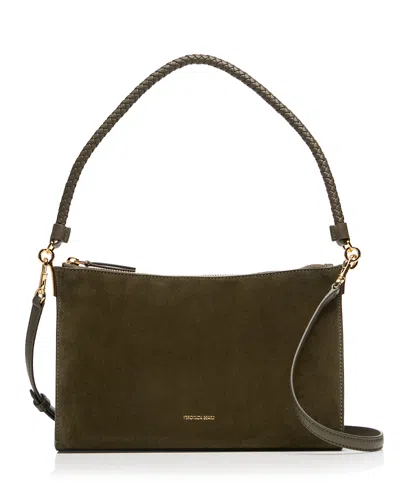Veronica Beard Vida Small Suede Shoulder Bag In Green