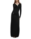 Veronica Beard Viela Hardware Detail Long Sleeve Maxi Dress In Black