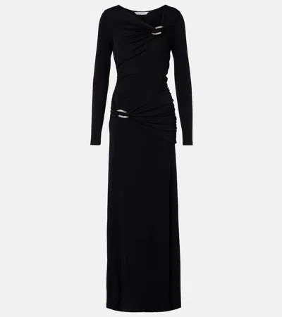Veronica Beard Viela Gathered Jersey Maxi Dress In Black