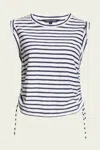 VERONICA BEARD VINCI MUSCLE TEE IN OFF-WHITE MARINE