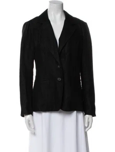 Pre-owned Veronica Beard Vintage Linen Blazer In Black