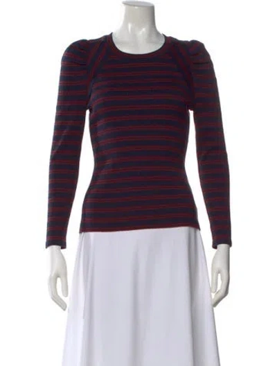 Pre-owned Veronica Beard Vintage Striped Top In Blue