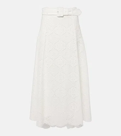 Veronica Beard Vintry Broderie Anglaise Maxi Skirt In White