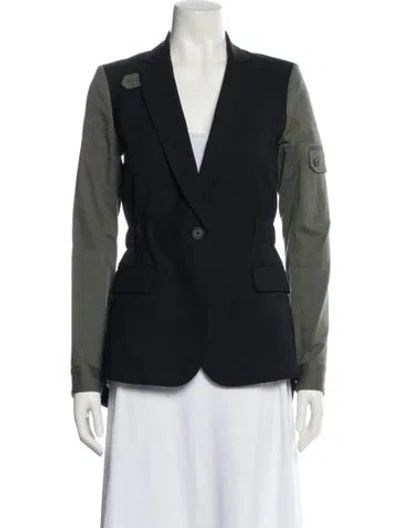 Pre-owned Veronica Beard Virgin Wool Blazer In Black