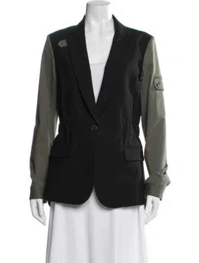 Pre-owned Veronica Beard Virgin Wool Blazer In Black