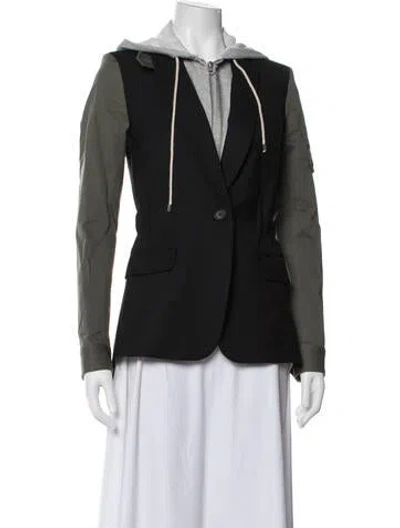 Pre-owned Veronica Beard Virgin Wool Blazer In Black