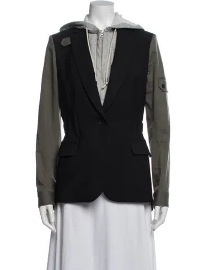 Pre-owned Veronica Beard Virgin Wool Blazer In Black