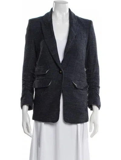 Pre-owned Veronica Beard Virgin Wool Blazer In Blue