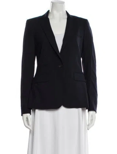 Pre-owned Veronica Beard Virgin Wool Blazer In Blue