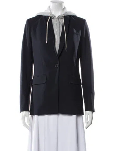 Pre-owned Veronica Beard Virgin Wool Blazer In Blue
