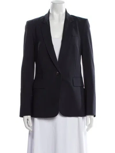 Pre-owned Veronica Beard Virgin Wool Blazer In Blue