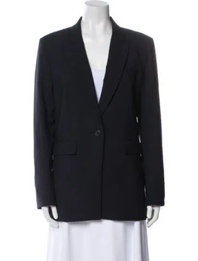 Pre-owned Veronica Beard Virgin Wool Blazer In Blue