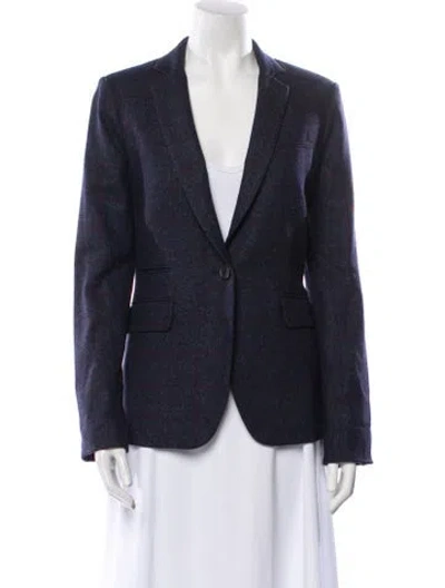 Pre-owned Veronica Beard Virgin Wool Blazer In Blue
