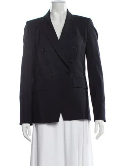 Pre-owned Veronica Beard Virgin Wool Blazer In Blue