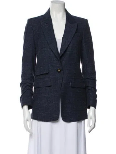 Pre-owned Veronica Beard Virgin Wool Blazer In Blue