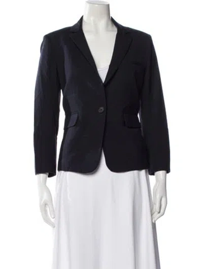 Pre-owned Veronica Beard Virgin Wool Blazer In Blue