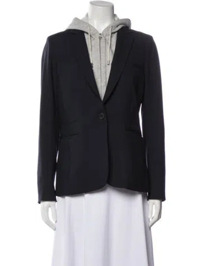 Pre-owned Veronica Beard Virgin Wool Blazer In Blue