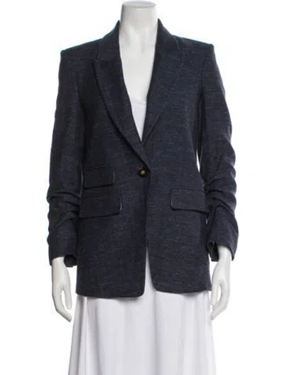 Pre-owned Veronica Beard Virgin Wool Blazer In Blue