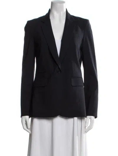 Pre-owned Veronica Beard Virgin Wool Blazer In Blue