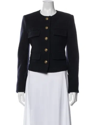 Pre-owned Veronica Beard Virgin Wool Blazer In Blue