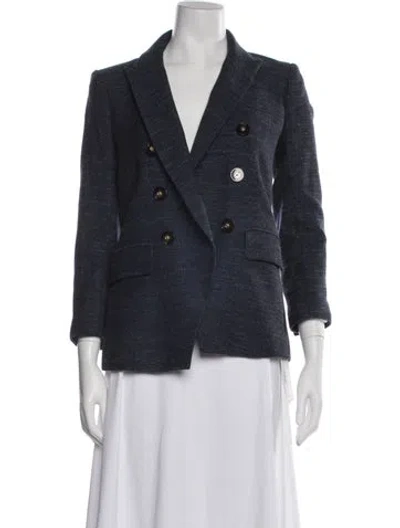 Pre-owned Veronica Beard Virgin Wool Blazer In Blue