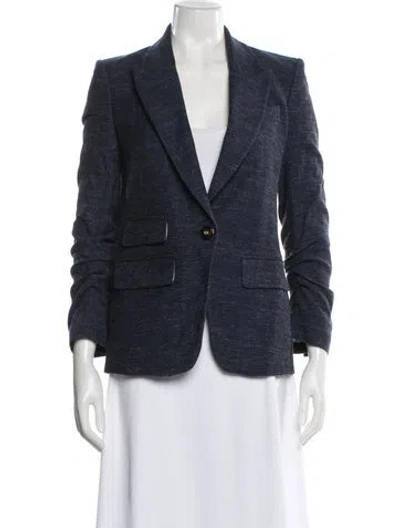 Pre-owned Veronica Beard Virgin Wool Blazer In Blue