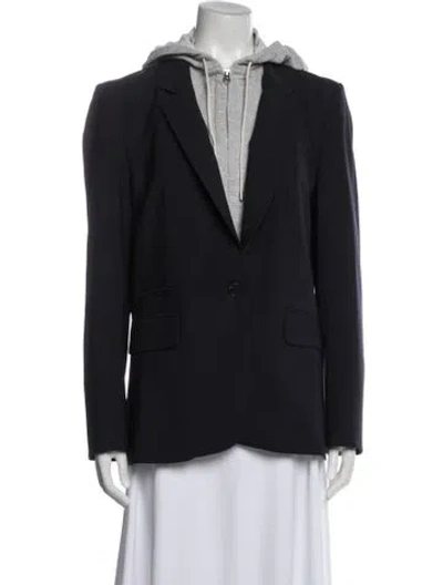Pre-owned Veronica Beard Virgin Wool Blazer In Blue