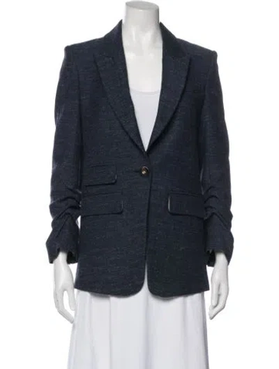 Pre-owned Veronica Beard Virgin Wool Blazer In Blue