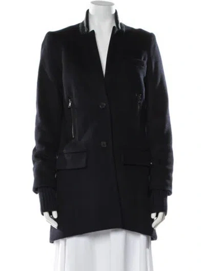 Pre-owned Veronica Beard Virgin Wool Blazer In Blue