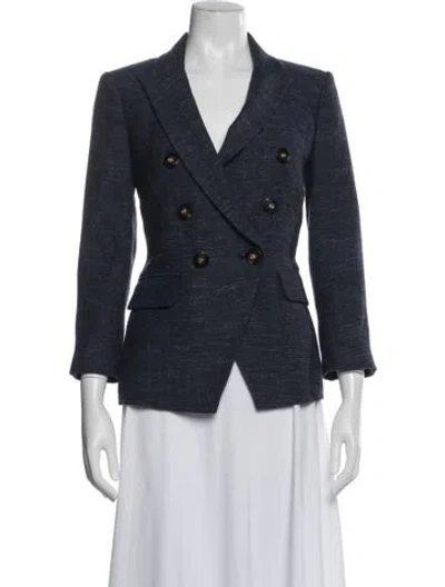 Pre-owned Veronica Beard Virgin Wool Blazer In Blue
