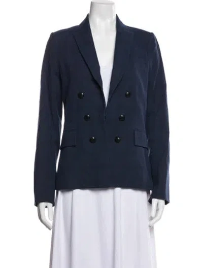 Pre-owned Veronica Beard Virgin Wool Blazer In Blue