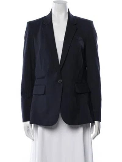 Pre-owned Veronica Beard Virgin Wool Blazer In Blue