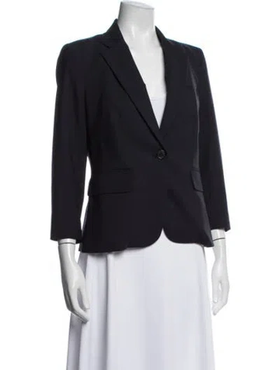 Pre-owned Veronica Beard Virgin Wool Blazer In Blue