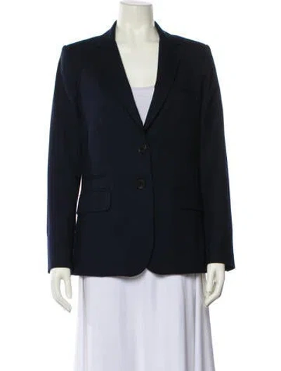 Pre-owned Veronica Beard Virgin Wool Blazer In Blue