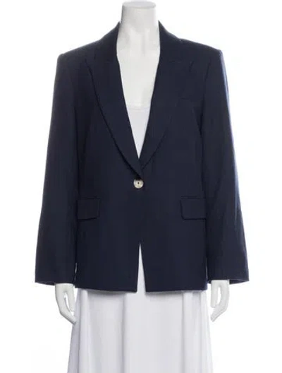 Pre-owned Veronica Beard Virgin Wool Blazer In Blue