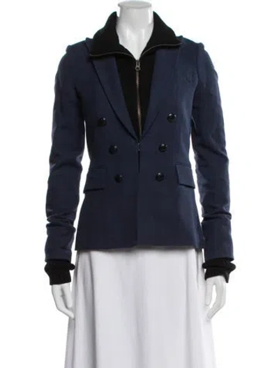 Pre-owned Veronica Beard Virgin Wool Blazer In Blue