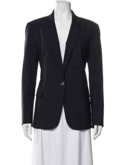 Pre-owned Veronica Beard Virgin Wool Blazer In Blue