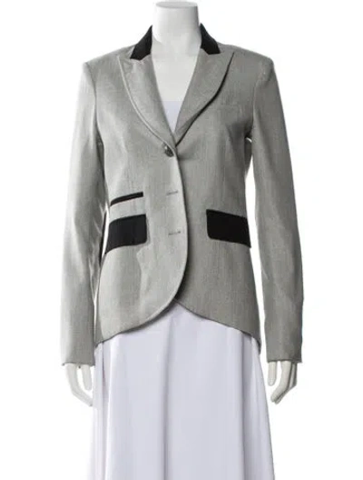 Pre-owned Veronica Beard Virgin Wool Blazer In Gray