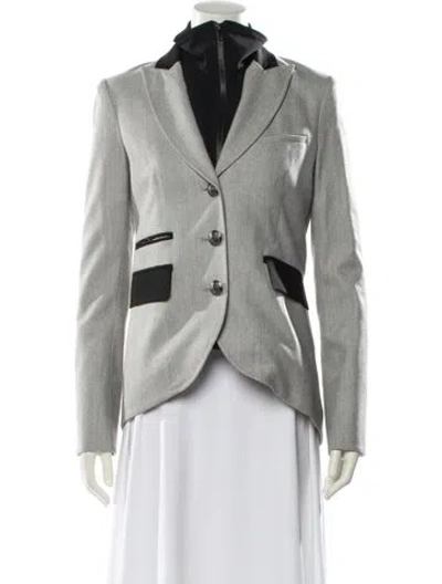 Pre-owned Veronica Beard Virgin Wool Blazer In Gray