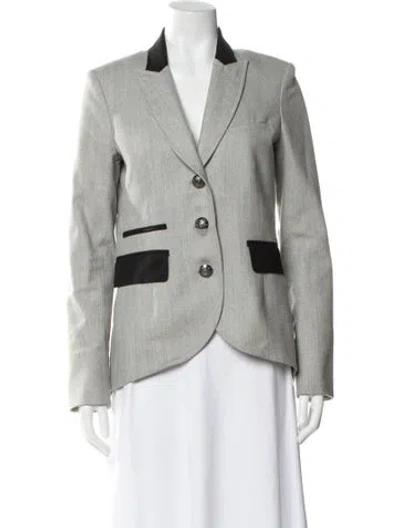 Pre-owned Veronica Beard Virgin Wool Blazer In Gray