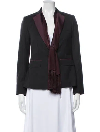 Pre-owned Veronica Beard Virgin Wool Blazer In Gray