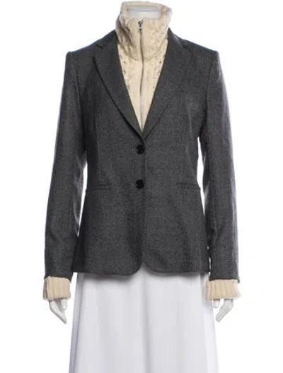 Pre-owned Veronica Beard Virgin Wool Blazer In Gray