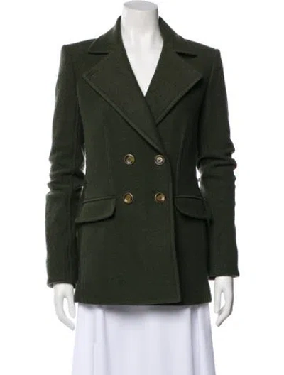 Pre-owned Veronica Beard Virgin Wool Blazer In Green