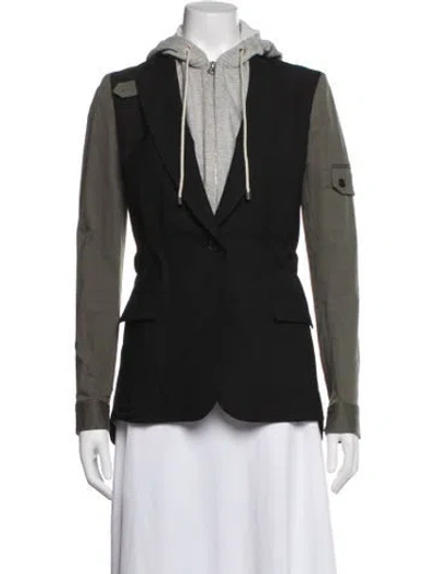 Pre-owned Veronica Beard Virgin Wool Blazer In Green